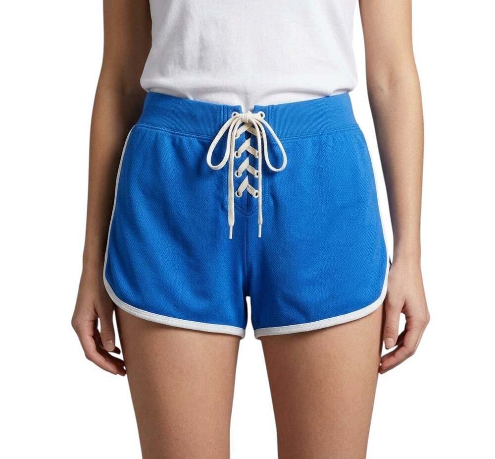 OFFLINE by Aerie Weekend Fleece Lace Up Shorts Women's Blue Size L NWT